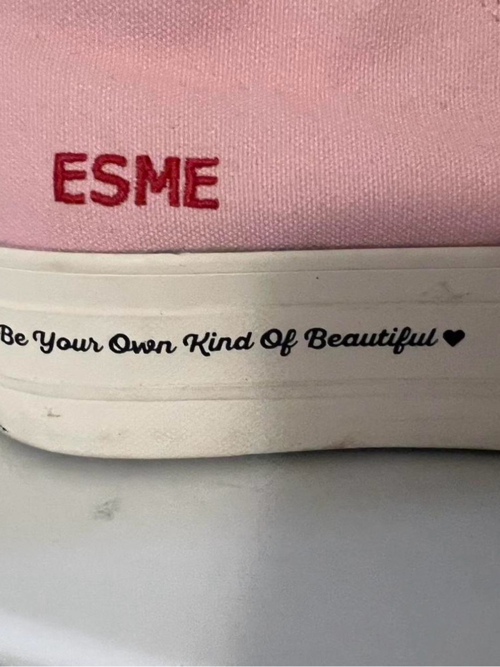 Converse Pink High-Top Platform Sneakers with Heart Patch - Picture 2 of 4